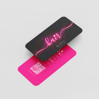 Cartão De Visita Hair Beauty Salon Hairstylist Script