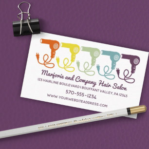 Cartão De Visita Hair Salon Beaut Parlor Retro Hairdryers Graphic