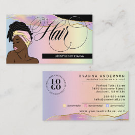 Cartão De Visita Hair Salon, Braid Stylist, Loctician, Beautician B