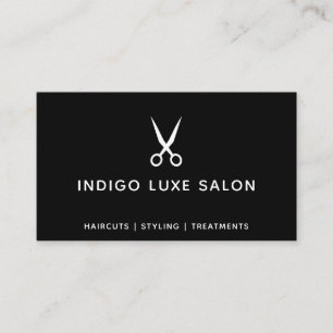 Cartão De Visita Hair Salon Hairstylist Tesoura Moderna Preta