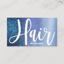 Cartão De Visita Hair Stylist Aqua Baby Blue Triple Glitter Ombre