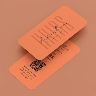Cartão De Visita Hair Stylist Barber Beauty Salon Coral Modern