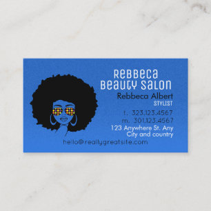 Cartão De Visita Hair Stylist Beauty Girl Salon Blue