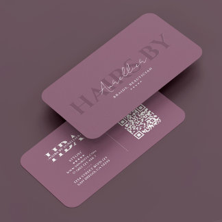 Cartão De Visita Hair Stylist Braids Salon Dusty Mínimo