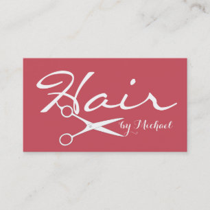 Cartão De Visita Hair Stylist Elegant Dark Terra Cotta Background
