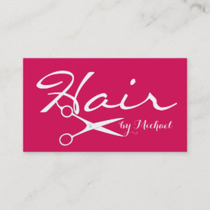 Cartão De Visita Hair Stylist Elegante Debian Red Background