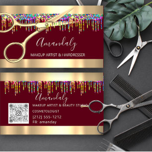 Cartão De Visita Hair Stylist Hairdresser Unidades Holográficas Cód