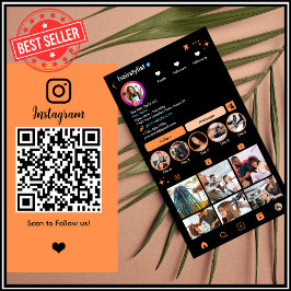 Cartão De Visita Hair Stylist Instagram Orange | Digitalizar para c