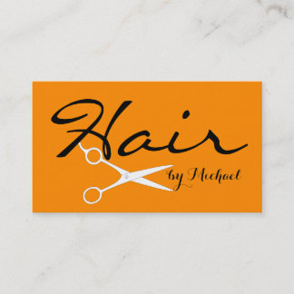 Cartão De Visita Hair Stylist Laranja Escuro Elegante