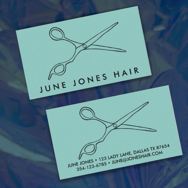 Cartão De Visita Hair Stylist Linhas Chic Line Desenhando PERSONALI (Hairdressers! Add your own info, change the text, font, colors of this customizable business card. )