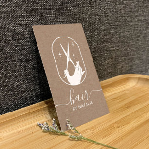 Cartão De Visita Hair Stylist Logotipo de Mão de Tesoura