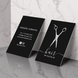 Cartão De Visita Hair Stylist Luxury Diamond Scissor Beauon