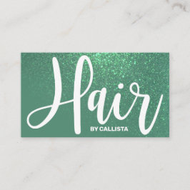 Cartão De Visita Hair Stylist Mermaid Teal Glitter Tipografia