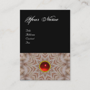 Cartão De Visita HAIR STYLIST monograma, rubi vermelho, preto