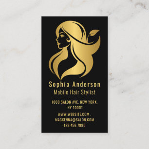 Cartão De Visita Hair Stylist Rosa Dourado Calliografia Salão de Be