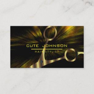 Cartão De Visita Hair Stylist Saloon Professional Fashion Dourado F