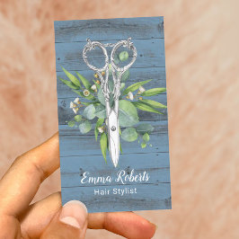 Cartão De Visita Hair Stylist Tesoura Vintage Salon Dusty Madeira A