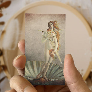 Cartão De Visita Hair Stylist Vintage Venus e Dourado Salão de Teso