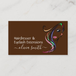 Cartão De Visita Hairdresser Personalizado e Extensões Eyelash