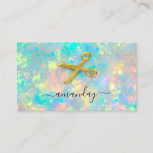 Cartão De Visita Hairdresser Stylist Dourada Tesoura Holograficamen