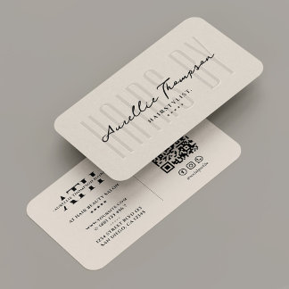 Cartão De Visita Hairdresser Stylist Elegante Sand Beige Modern