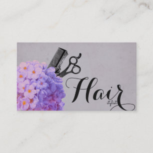 Cartão De Visita hairstylist chique da caligrafia da aguarela do