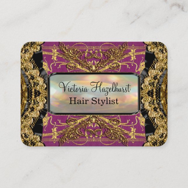 Cartão De Visita Hairstylist elegante de Bradfordshire Lola (Frente)