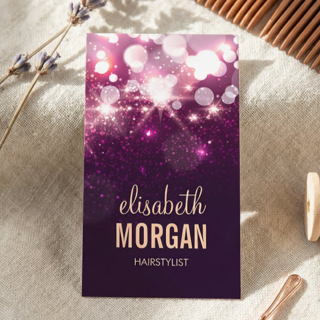 Cartão De Visita Hairstylist - Glitter Rosa Sparkles (Criador carregado)