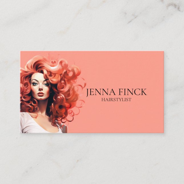 Cartão De Visita Hairstylist Hairsalon Minimalist (Frente)