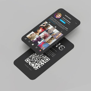 Cartão De Visita Hairstylist Moderno Hairs Monograma Instagram Escu