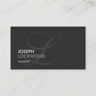 Cartão De Visita Hairstylist - Monograma de Swash Moderno