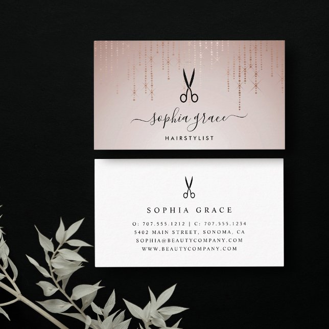 Cartão De Visita Hairstylist para a chuva (Criador carregado)
