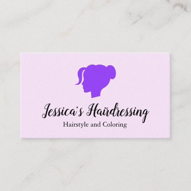 Cartão De Visita Hairstylist Salon Minimalist Logo Business Card (Frente)
