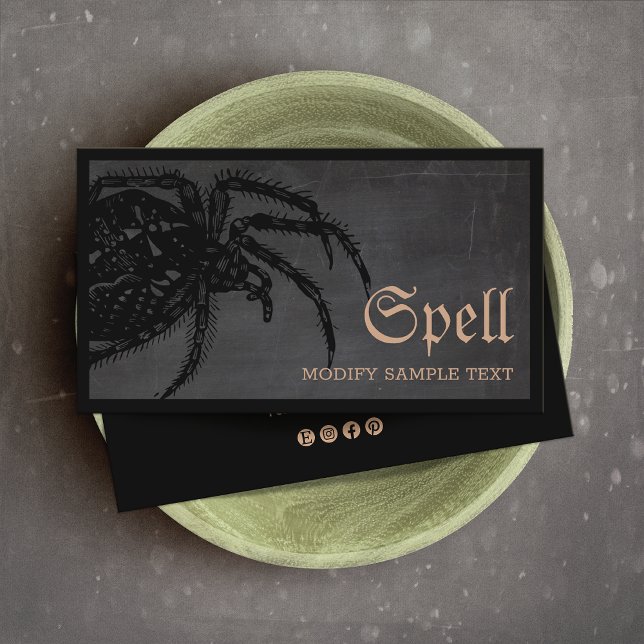 Cartão De Visita Halloween de aranha de viúva preta (Criador carregado)