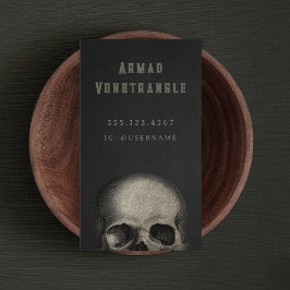 Cartão De Visita Halloween do crânio assustador