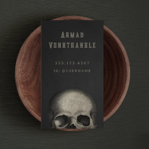 Cartão De Visita Halloween do crânio assustador