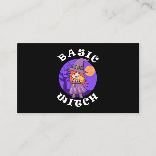 Cartão De Visita Halloween Gift | Bruxa Básica (Frente)