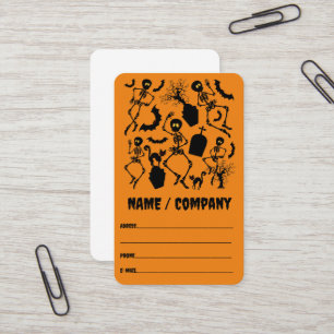 Cartão De Visita Halloween Skeletons Macabre Dance