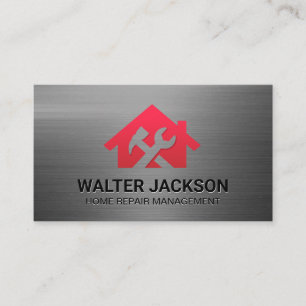 Cartão De Visita Hammer Wrench House Logo Reformas Residenciais