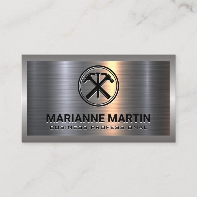 Cartão De Visita Hammers e Nail | Construção | Industrial (Frente)