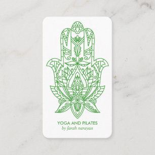 Cartão De Visita Hamsa  Green Wellness spa massage yoga holistic