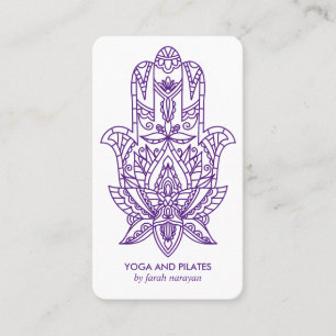 Cartão De Visita Hamsa  Purple Wellness massage yoga holística