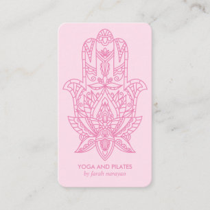 Cartão De Visita Hamsa Rosa Bem-estar spa massagem ioga holística