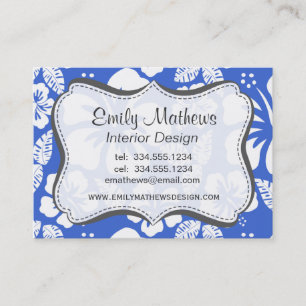 Cartão De Visita Han Blue Hawaiian Tropical Hibiscus