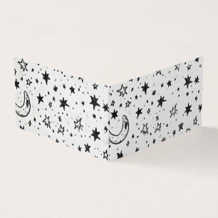Cartão De Visita Hand Drawn Celestial Night Sky Pattern