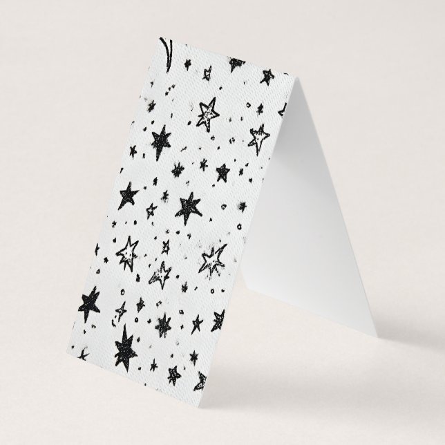 Cartão De Visita Hand Drawn Celestial Night Sky Pattern (Verso)