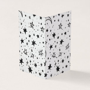 Cartão De Visita Hand Drawn Celestial Night Sky Pattern