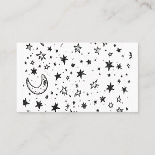 Cartão De Visita Hand Drawn Celestial Night Sky Pattern