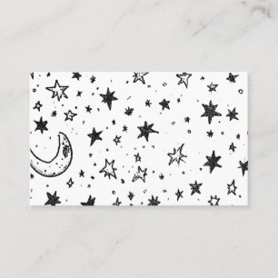 Cartão De Visita Hand Drawn Celestial Night Sky Pattern