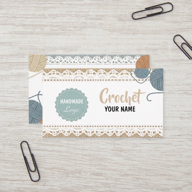 Cartão De Visita  Handmade Crochet Business Card (Frente/Verso In Situ)